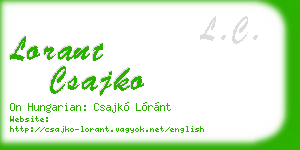 lorant csajko business card