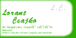 lorant csajko business card